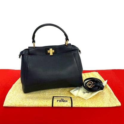 Fendi Peekaboo Leather Red Handbag Style 34