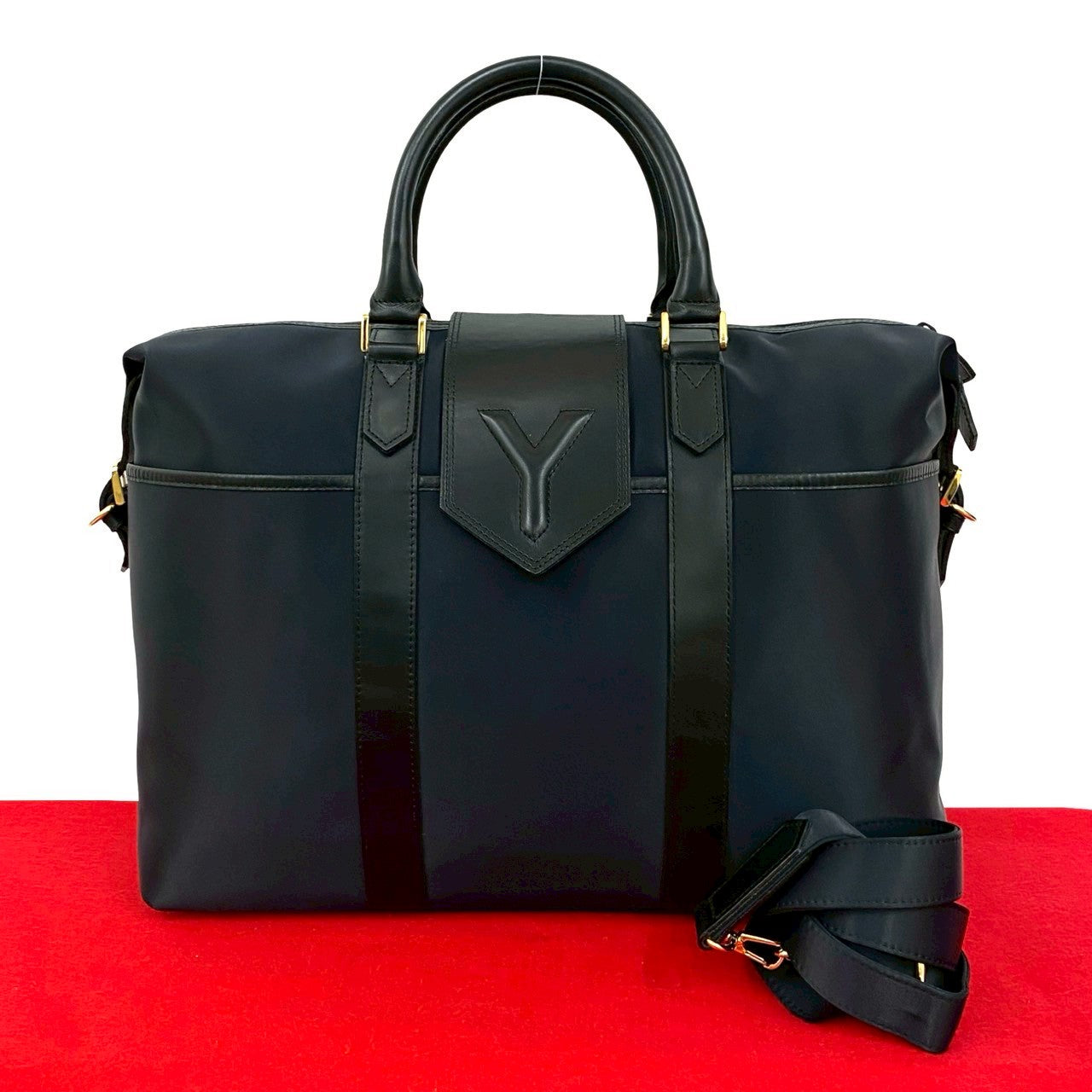 Yves Saint Laurent Nylon Leather 2Way Handbag