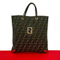 Fendi Zucca FF Canvas Leather Tote Bag