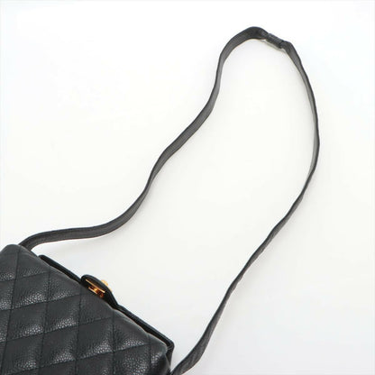 Chanel Black Gold Carved Buckle Box Bag