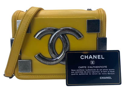 Chanel 13A Yellow Lambskin Boy Brick Lego Plexiglass Flap Bag