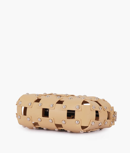 Off-white rivet cross-body bag