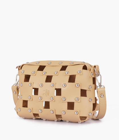 Off-white rivet cross-body bag