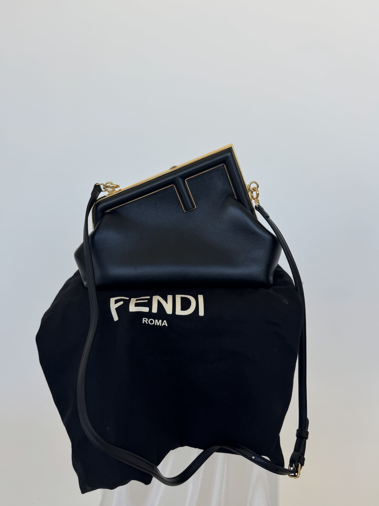 Fendi First Small Black nappa leather bag