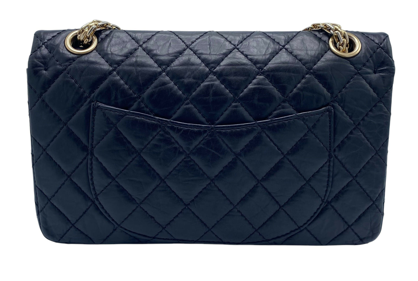 Chanel Black Quilted Aged Calfskin 2 55 Reissue 225 Small Double Flap Bag Gold Hardware
