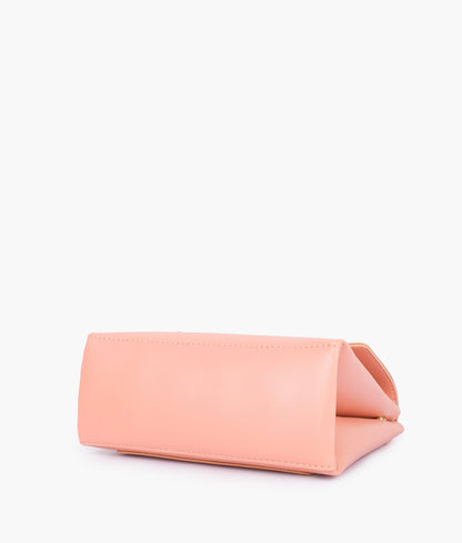 Peach mini top-handle bag
