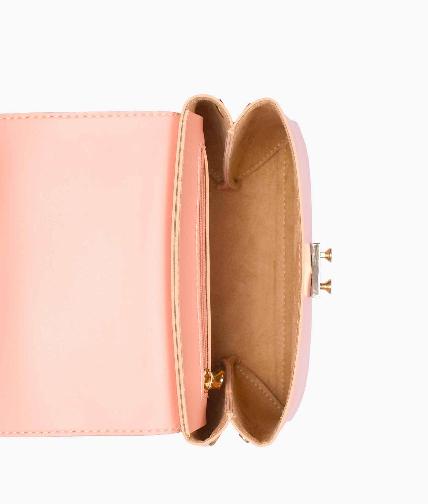 Peach mini top-handle bag