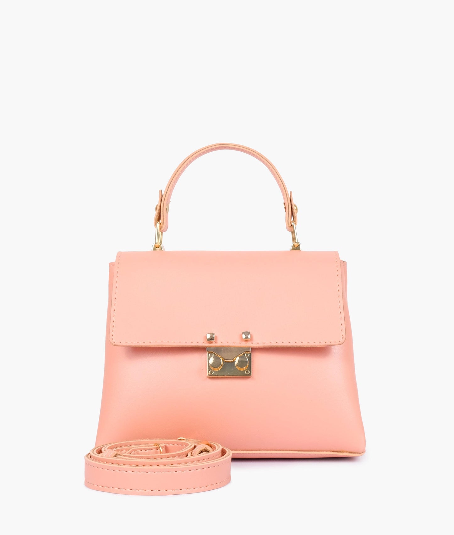 Peach mini top-handle bag