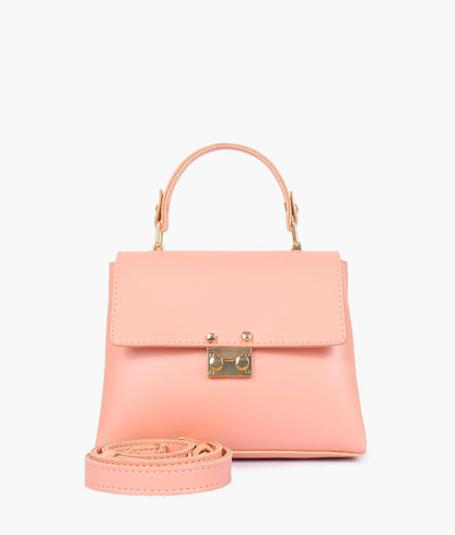 Peach mini top-handle bag