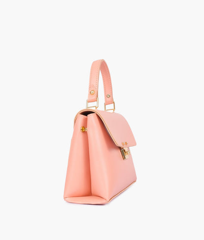 Peach mini top-handle bag