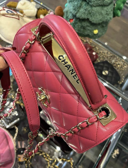Chanel Pink Coco Handle Medium Size