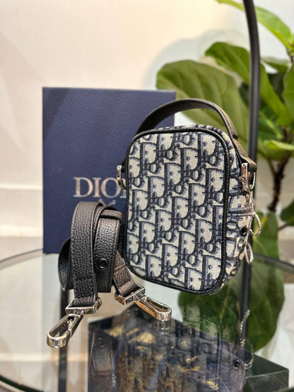 Christian Dior Zip Around Crossbody Pouch Oblique Canvas Mini