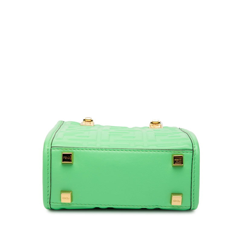 Fendi Baguette Coated Canvas Leather Shoulder Bag