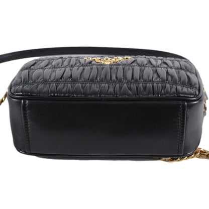Prada Black Gaufre Leather Small Crossbody Bag