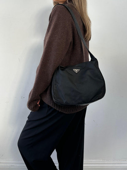 Prada Nylon Leather Crossbody Bag
