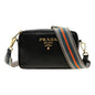 Prada Milano Black Leather Crossbody Bag Web Stripe Strap