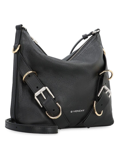 VOYOU CROSSBODY BLACK LEATHER BAG