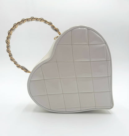 Chanel 1995 Barbie Heart White Vanity Bag