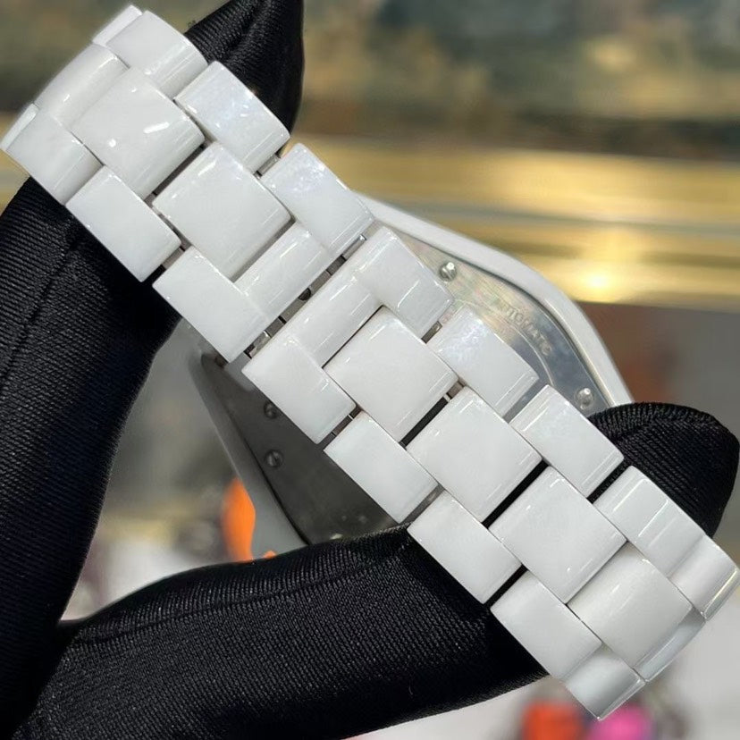 Chanel J White Ceramic Automatic Watch mm Diamond Markers