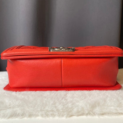 Chanel Boy Bag Red Leather Crossbody