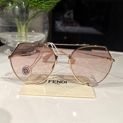 Fendi Geometric Rose Gold Sunglasses