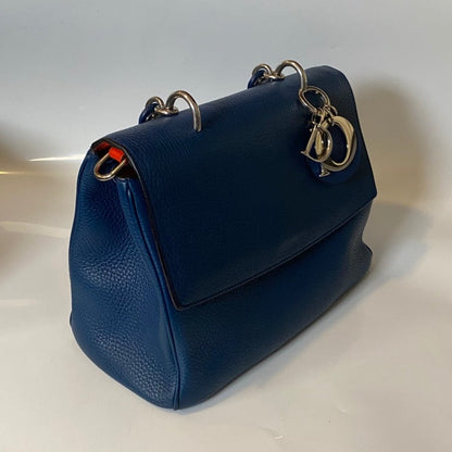 Dior Diorever Blue Leather Satchel Bag