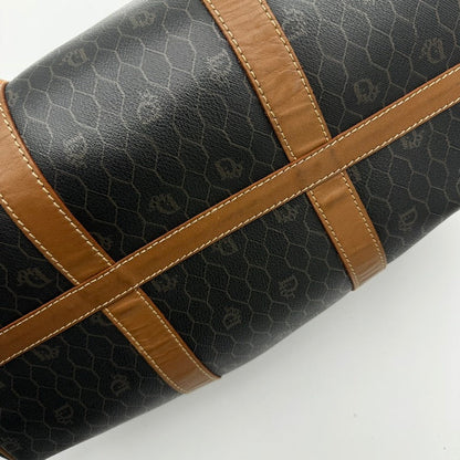Dior Black Brown Leather Travel Bag Large