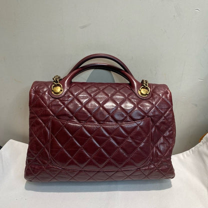 Chanel Burgundy Quilted Leather Large Flap Bag