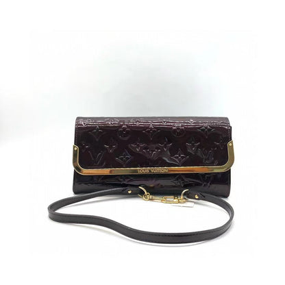 Louis Vuitton Patent Leather Crossbody Bag Burgundy Medium