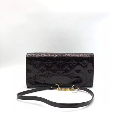Louis Vuitton Patent Leather Crossbody Bag Burgundy Medium