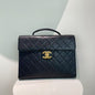 Chanel Black Quilted Leather Flap Bag Medium 1996-1997