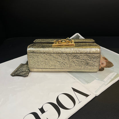 Gucci Champagne Gold Padlock Moonlight Treasure Box Crossbody Bag