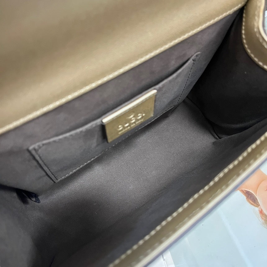 Gucci Champagne Gold Padlock Moonlight Treasure Box Crossbody Bag