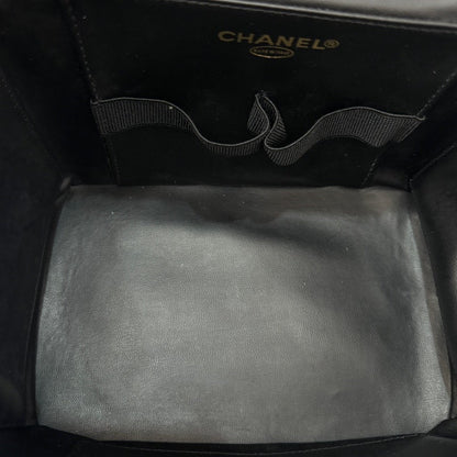 Chanel Black Leather Bull Makeup Box Crossbody Bag