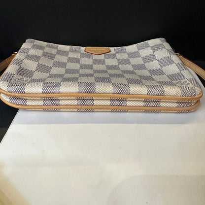Louis Vuitton White Damier Azur Double Zip Crossbody Bag