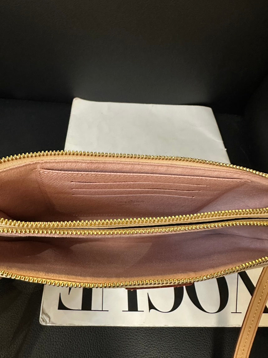 Louis Vuitton White Damier Azur Double Zip Crossbody Bag