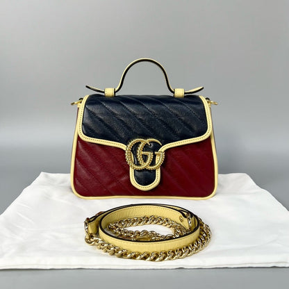 Gucci Marmont Black Red Leather Crossbody Bag