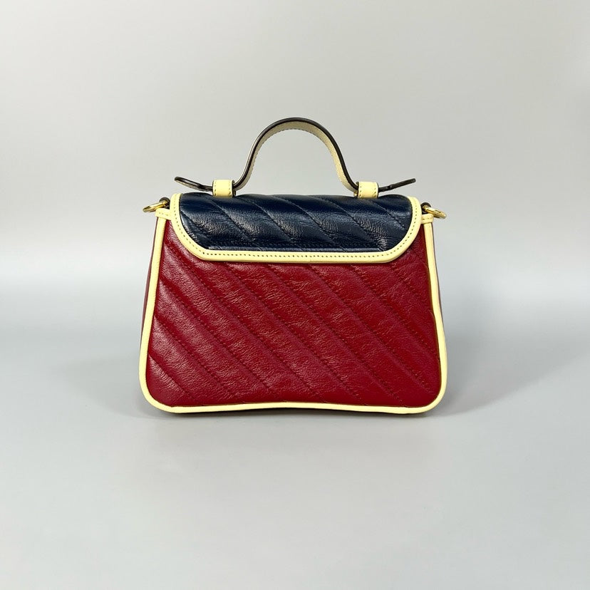 Gucci Marmont Black Red Leather Crossbody Bag