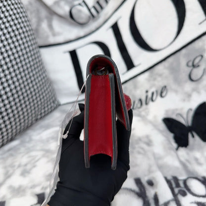 Gucci Cherry Red Leather Embossed Mini Crossbody Bag