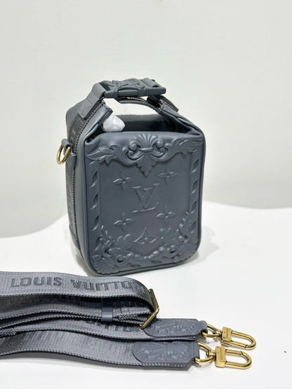 Louis Vuitton Monogram Crossbody Box Bag Gray