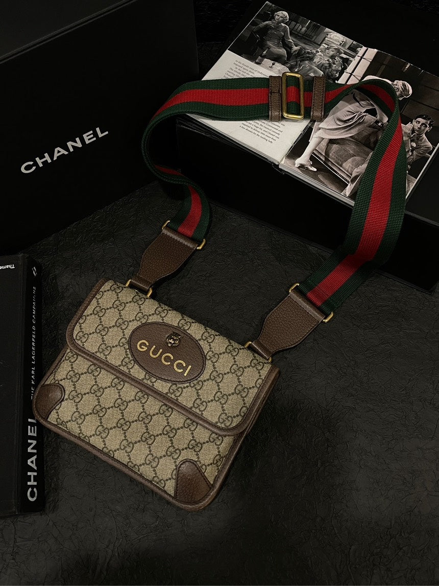 Gucci Monogram Tiger Beige Crossbody Bag