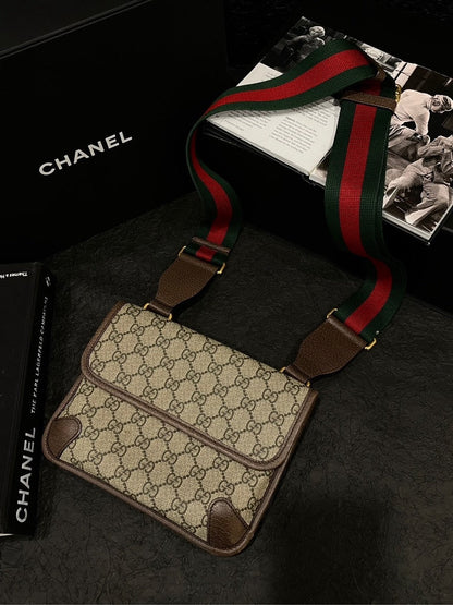 Gucci Monogram Tiger Beige Crossbody Bag
