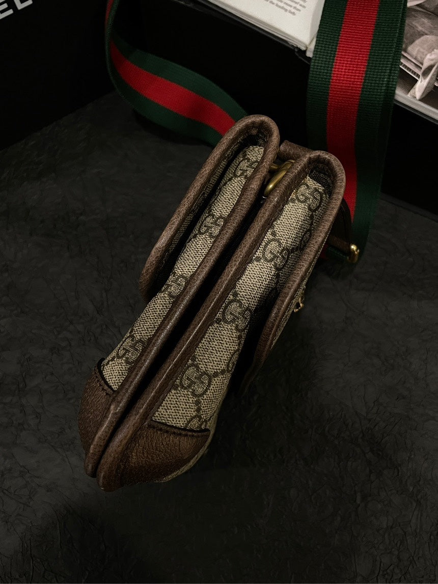 Gucci Monogram Tiger Beige Crossbody Bag
