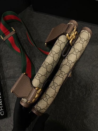 Gucci Monogram Tiger Beige Crossbody Bag