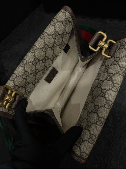 Gucci Monogram Tiger Beige Crossbody Bag