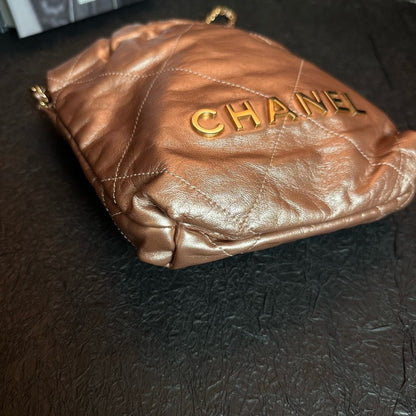 Chanel Copper Pink 22 Bag Mini Chip Crossbody Bag