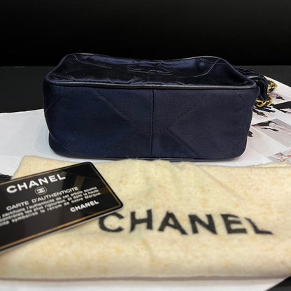 Chanel Black Silk Satin Small Camera Crossbody Bag