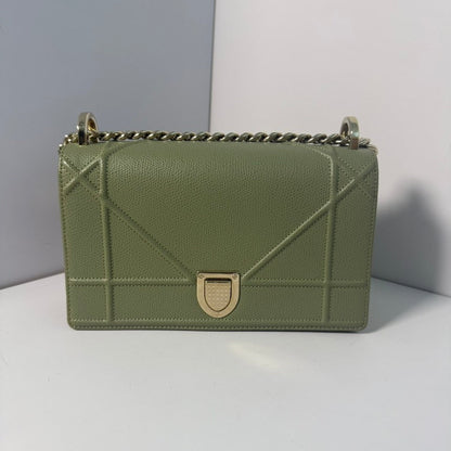 Dior Green Diorama Leather Chain Bag 21 5X13X8Cm