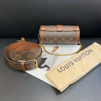 Louis Vuitton Monogram Flower Babyron Chain Crossbody Brown Medium