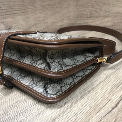 Gucci Beige Brown GG Supreme Canvas Small Crossbody Bag